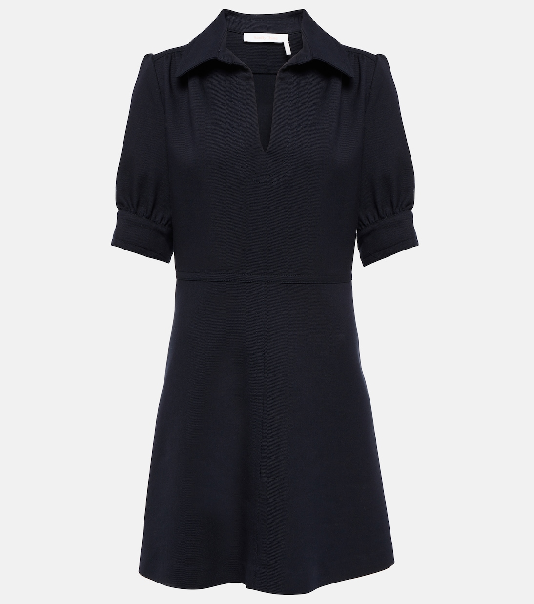A-line cotton-blend minidress | See By Chloé