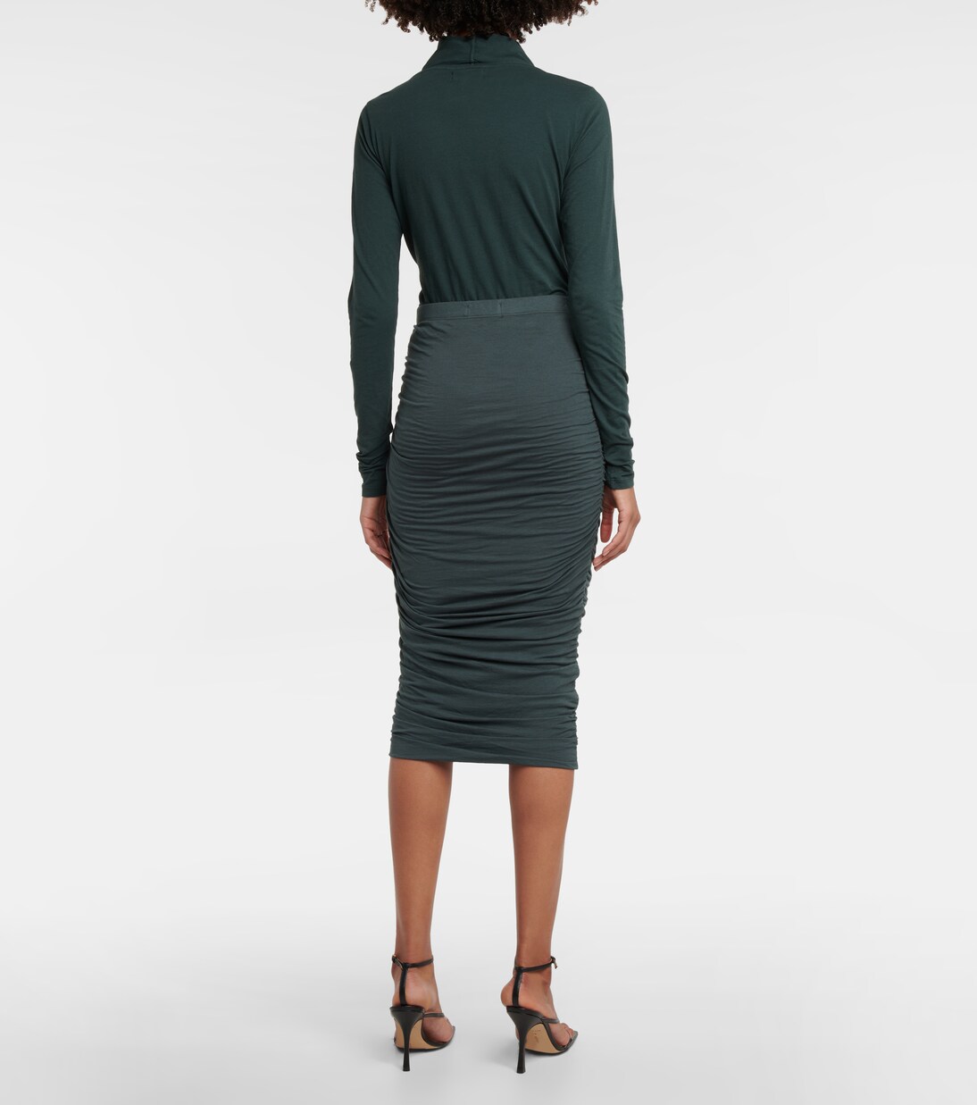 Falda midi Lisa en mezcla de algodón | Velvet