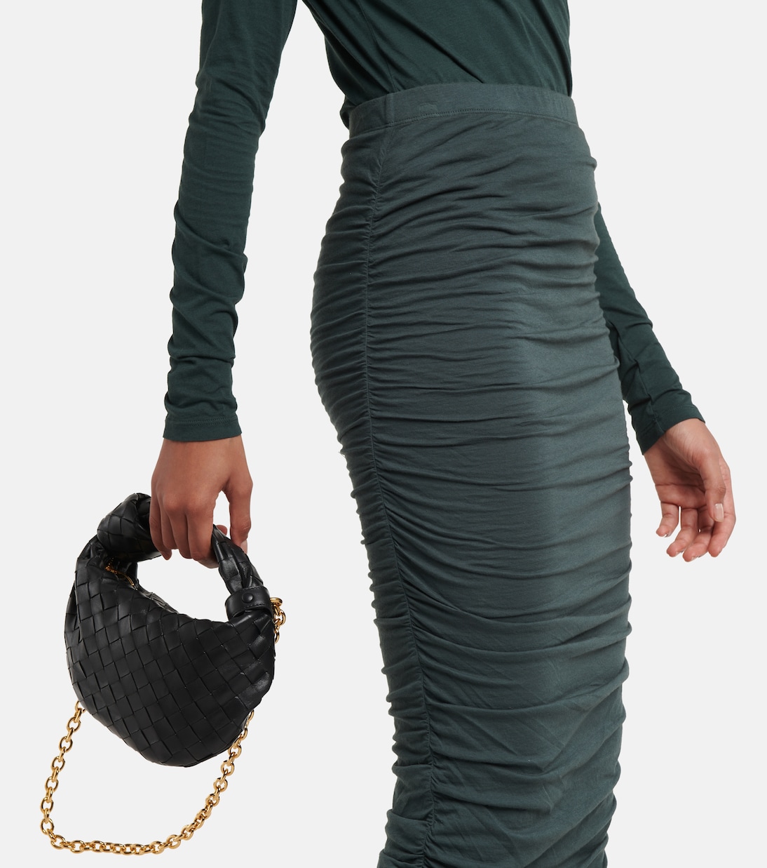 Falda midi Lisa en mezcla de algodón | Velvet