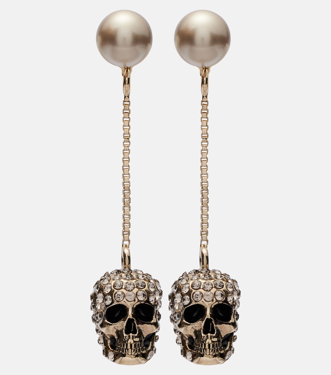 Skull 임벨리시드 드롭 이어링 | McQueen