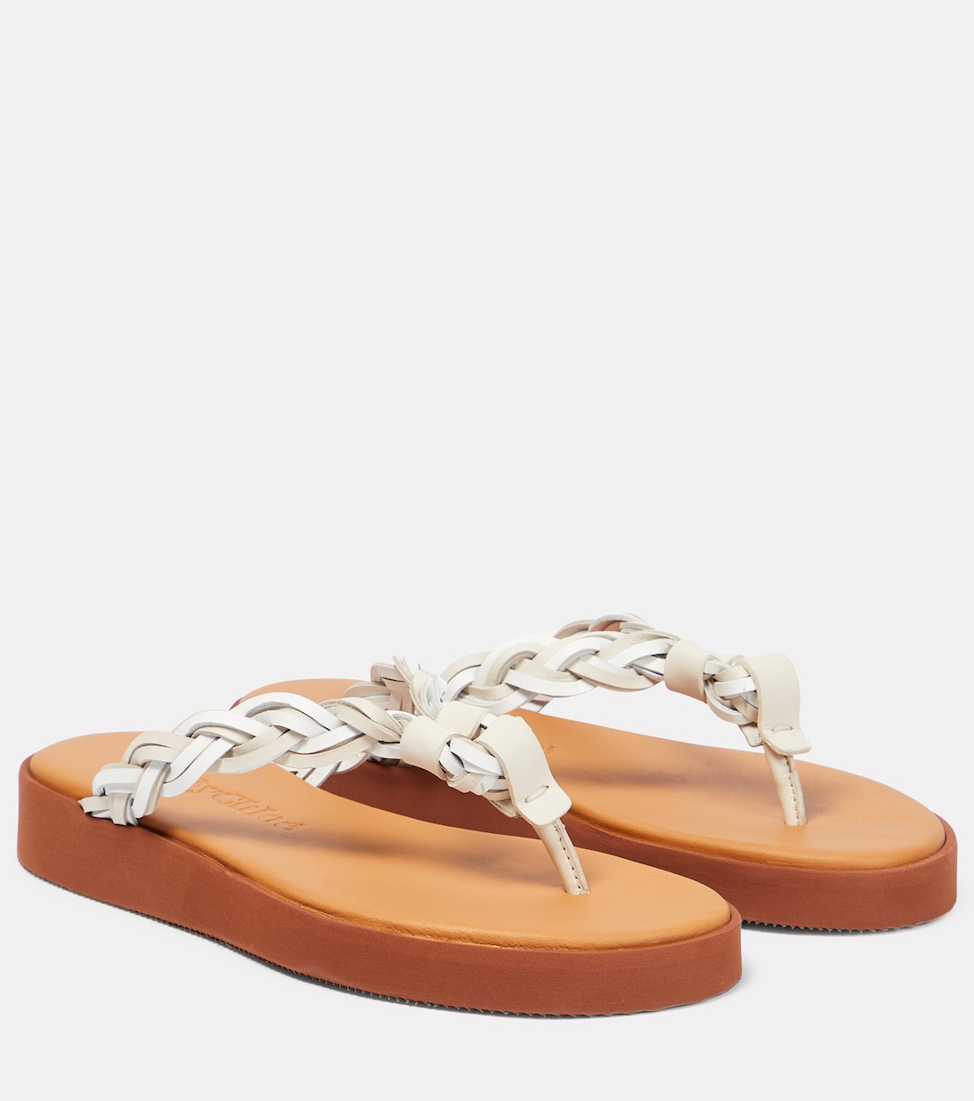 Pompoms leather thong sandals | See By Chloé