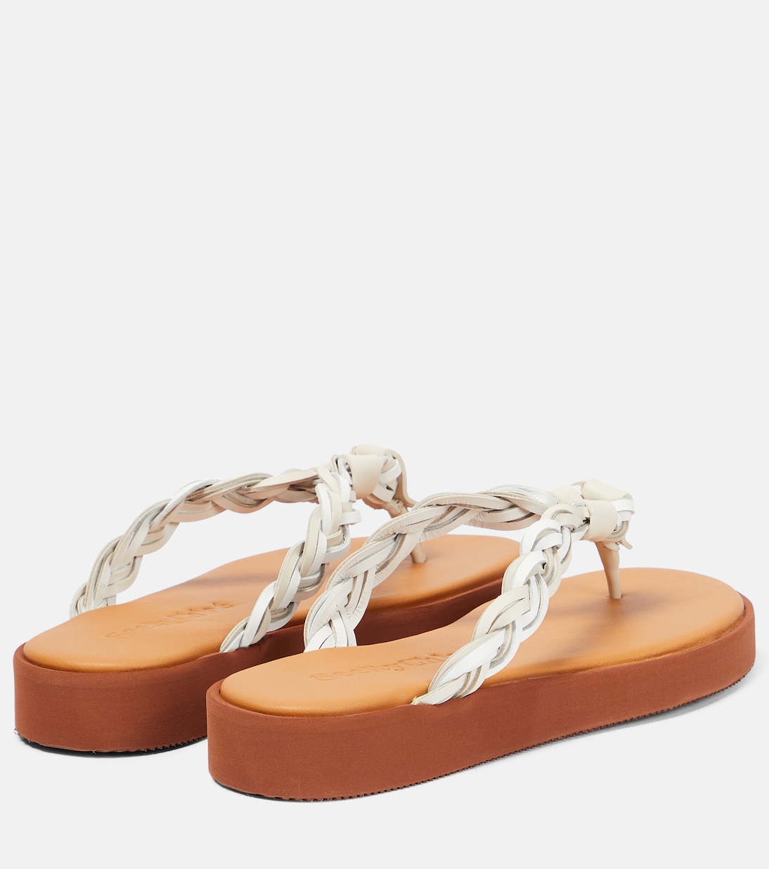 Pompoms leather thong sandals | See By Chloé