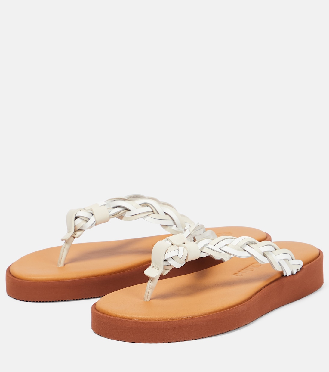 Pompoms leather thong sandals | See By Chloé