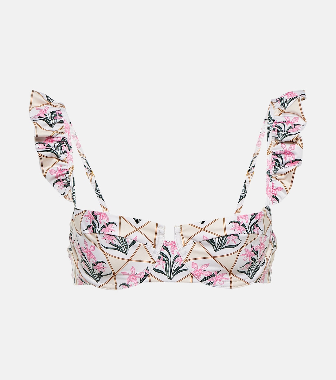 Kiwi Orquidea floral bikini top | Agua by Agua Bendita