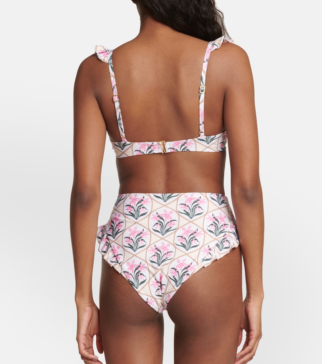 Kiwi Orquidea floral bikini top | Agua by Agua Bendita