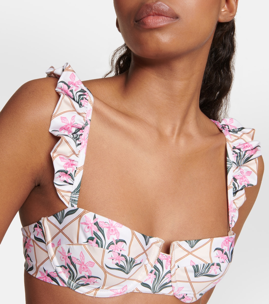 Kiwi Orquidea floral bikini top | Agua by Agua Bendita