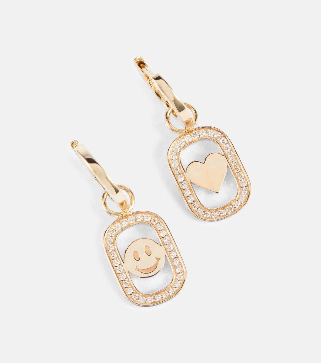Orecchini pendenti in oro 14kt con diamanti, stile moderno per giovani trendsetter.