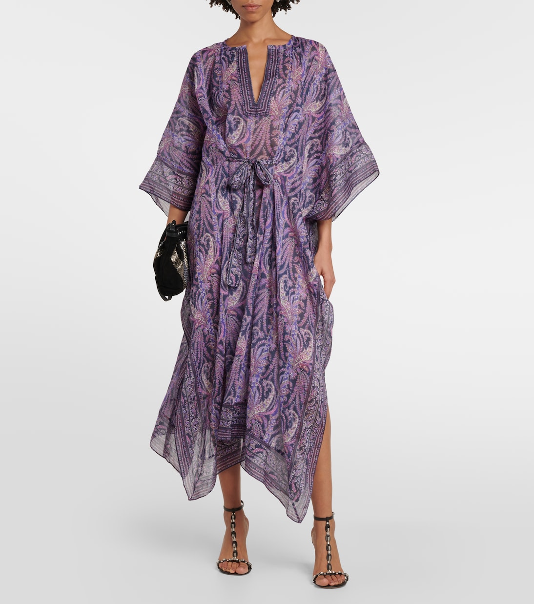Vestido largo de algodón y seda floral | Isabel Marant