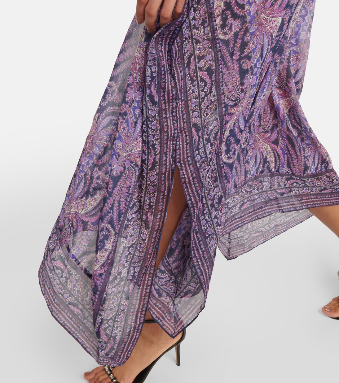 Vestido largo de algodón y seda floral | Isabel Marant