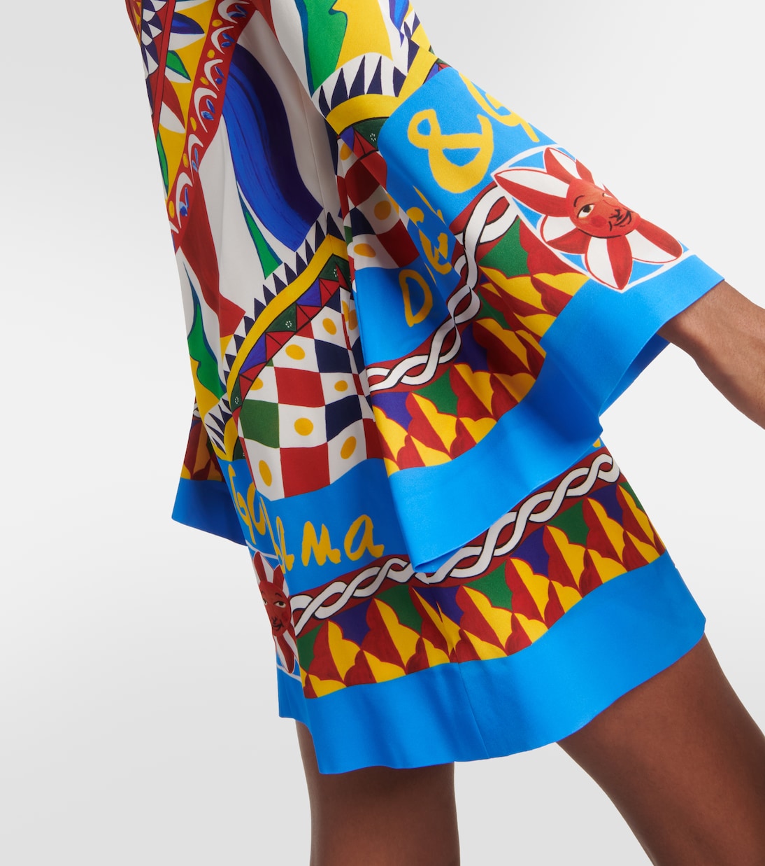 Vestido corto Carretto en mezcla de seda | Dolce&Gabbana