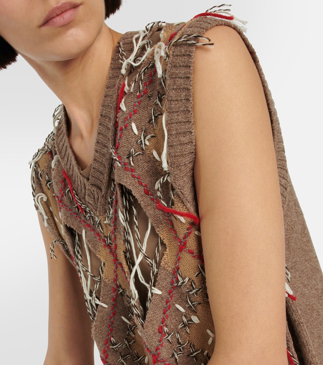 Chaleco en mezcla de lana en jacquard | Maison Margiela