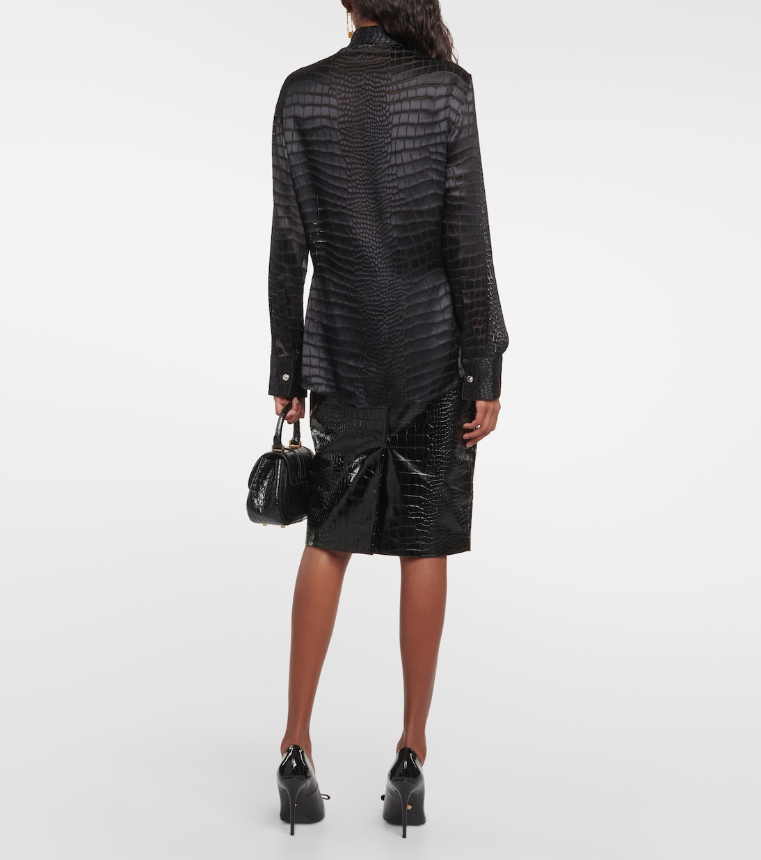 Schluppenbluse aus Devoré | Versace