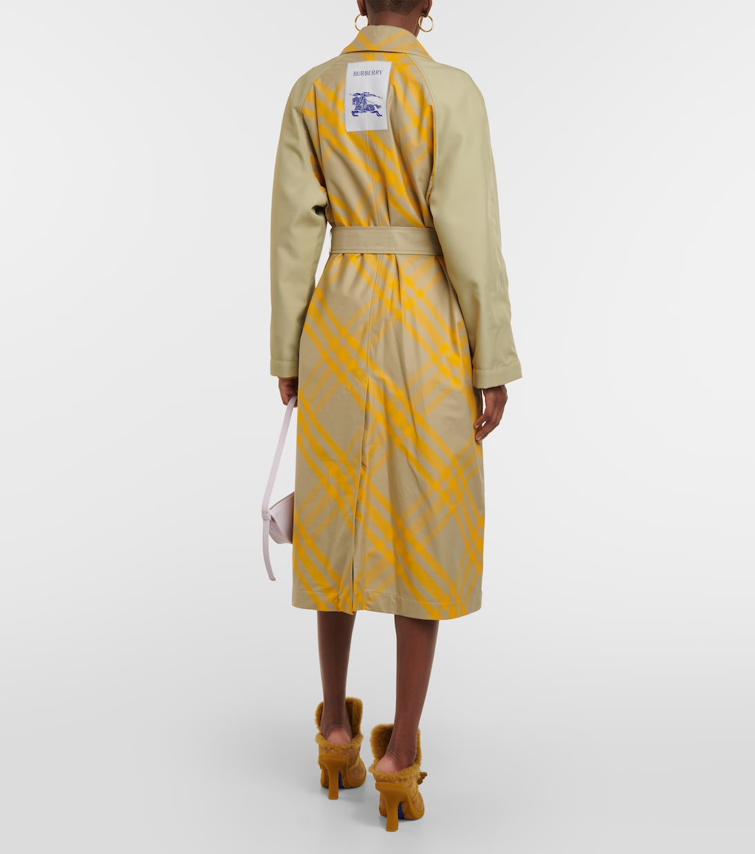 Trench in gabardine di cotone a quadri | Burberry