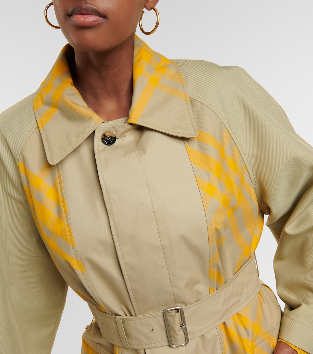 Trench in gabardine di cotone a quadri | Burberry