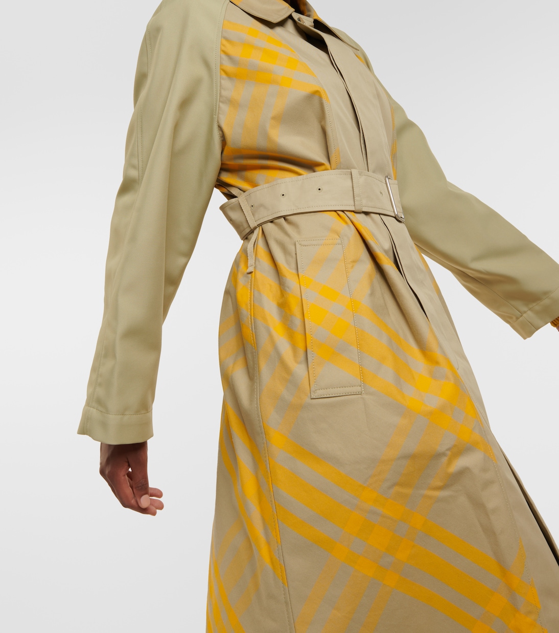 Trench in gabardine di cotone a quadri | Burberry