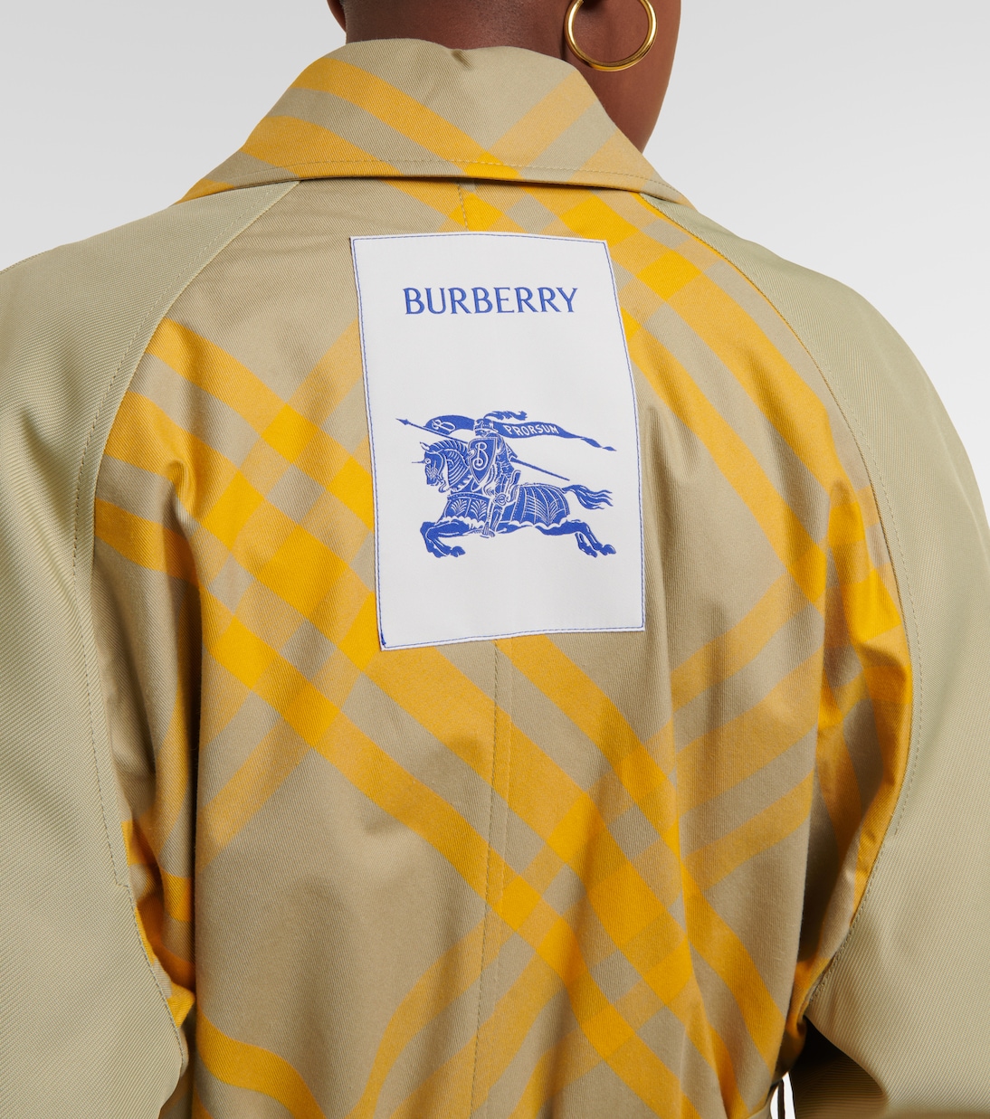 Trench in gabardine di cotone a quadri | Burberry