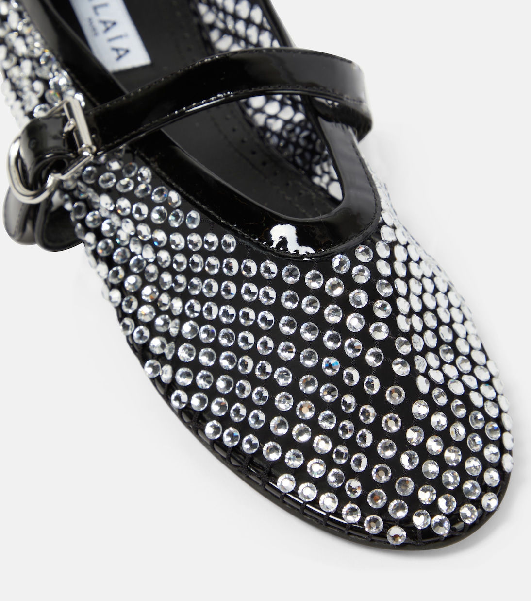 Ballerine in mesh con cristalli | Alaïa
