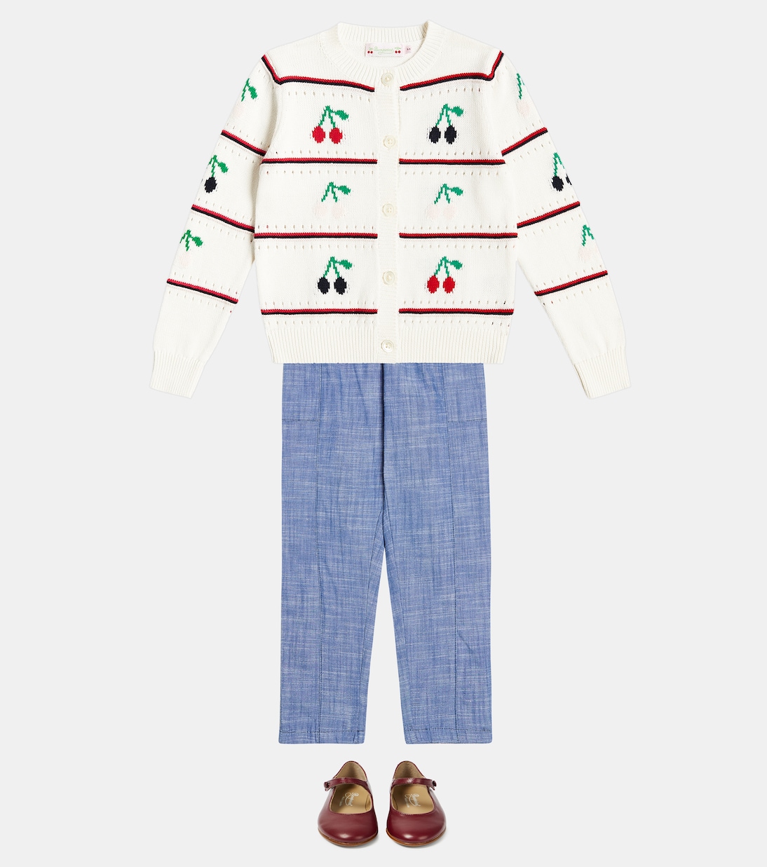 Cardigan Armel in cotone con intarsio | Bonpoint