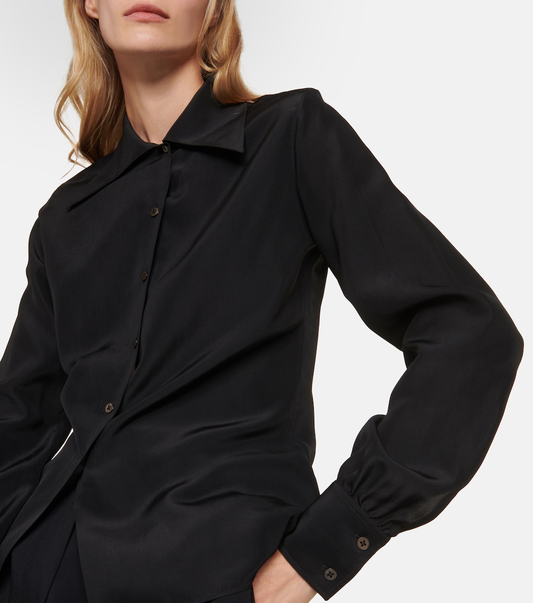 Camicia Conan in crêpe de chine di seta | The Row