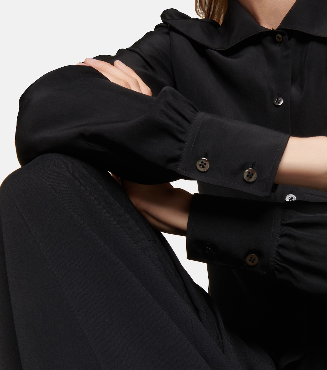 Camicia Conan in crêpe de chine di seta | The Row