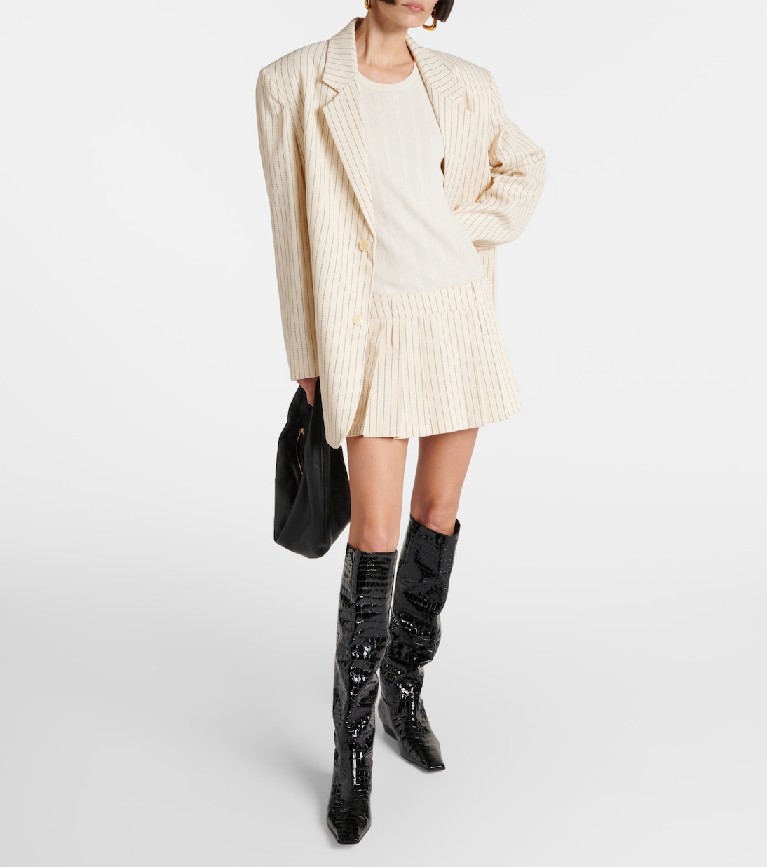Minigonna Blake in twill gessato | The Frankie Shop
