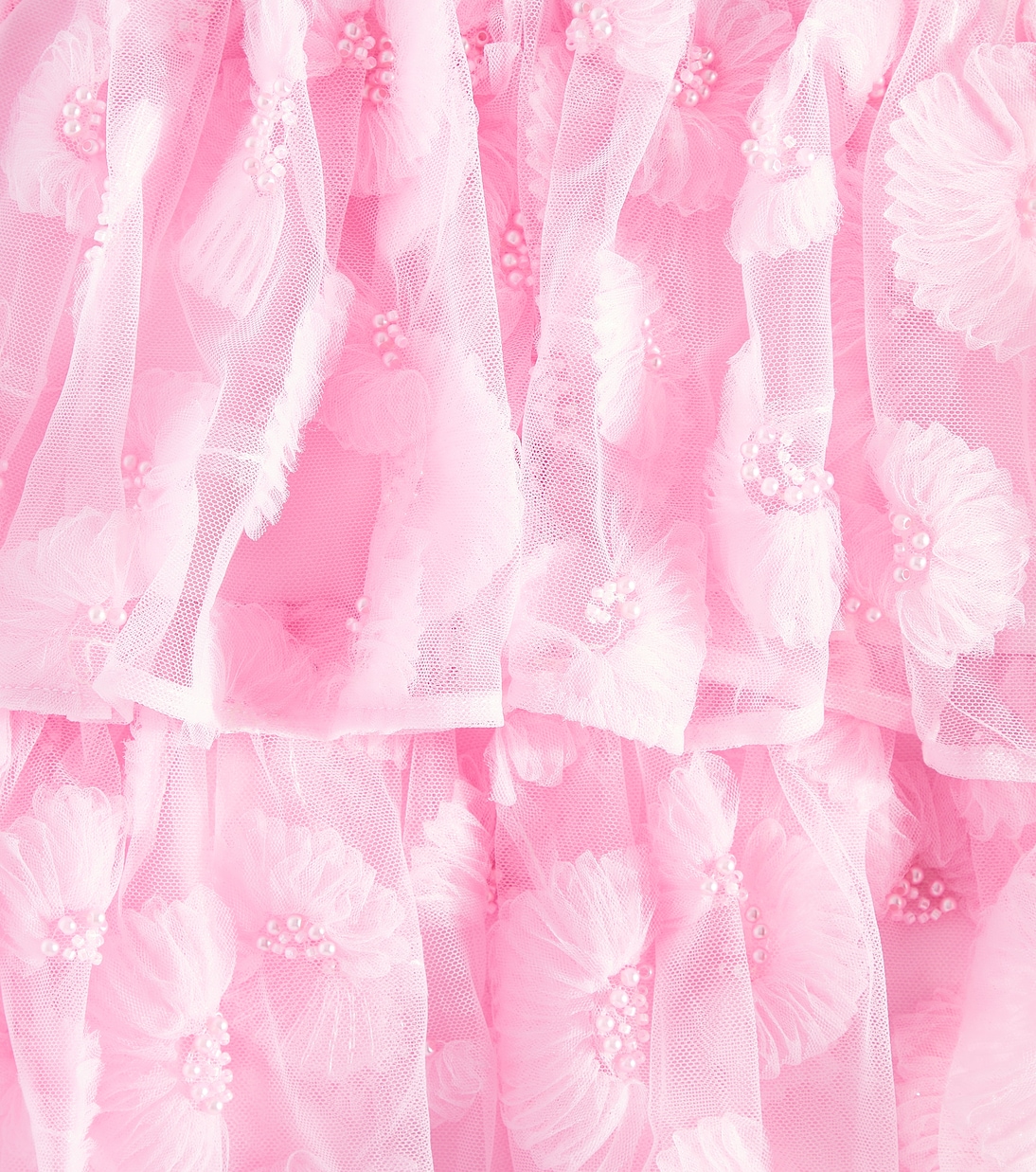 Abito in jersey e tulle con balze | Self-Portrait Kids