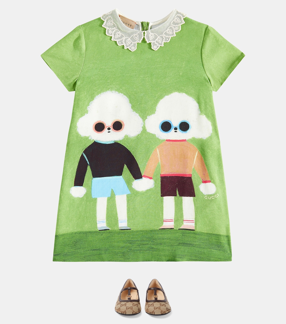 Bedrucktes Kleid Twins aus Cady | Gucci Kids