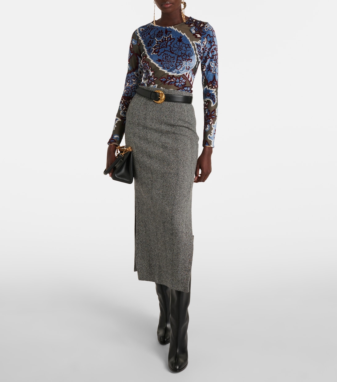 Jupe crayon en laine mélangée | Etro