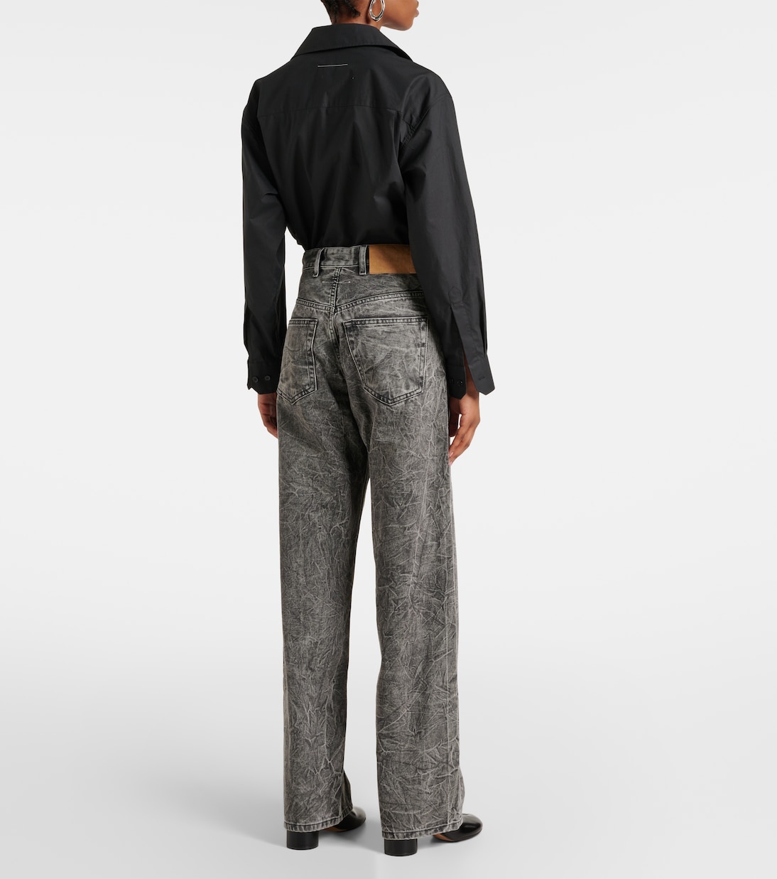 Jeans a gamba larga e vita alta | MM6 Maison Margiela