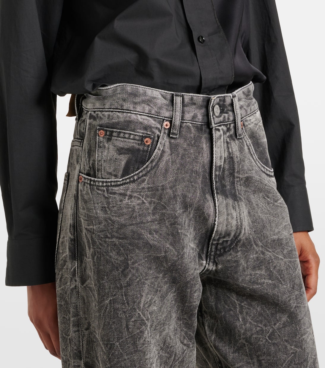 Jeans a gamba larga e vita alta | MM6 Maison Margiela