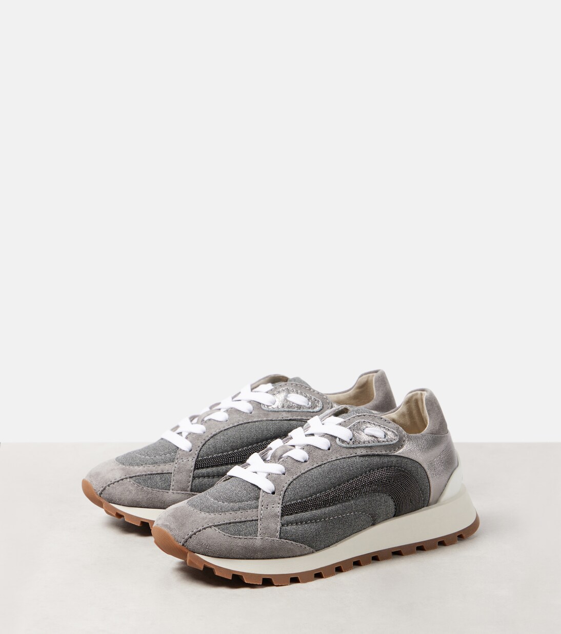 Sneakers Monili mit Veloursleder | Brunello Cucinelli