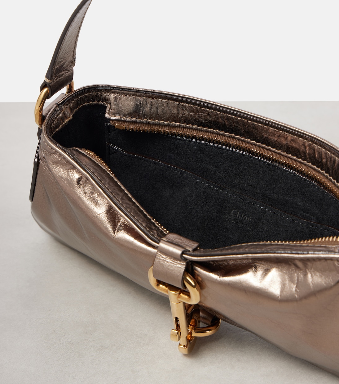 Sac Kerala 25 Small en cuir métallisé | Chloé