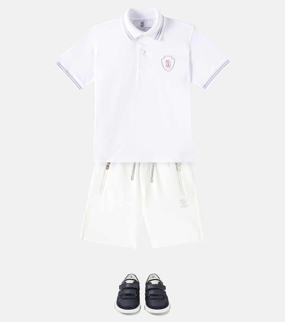 Polo in jersey di cotone a righe | Brunello Cucinelli Kids