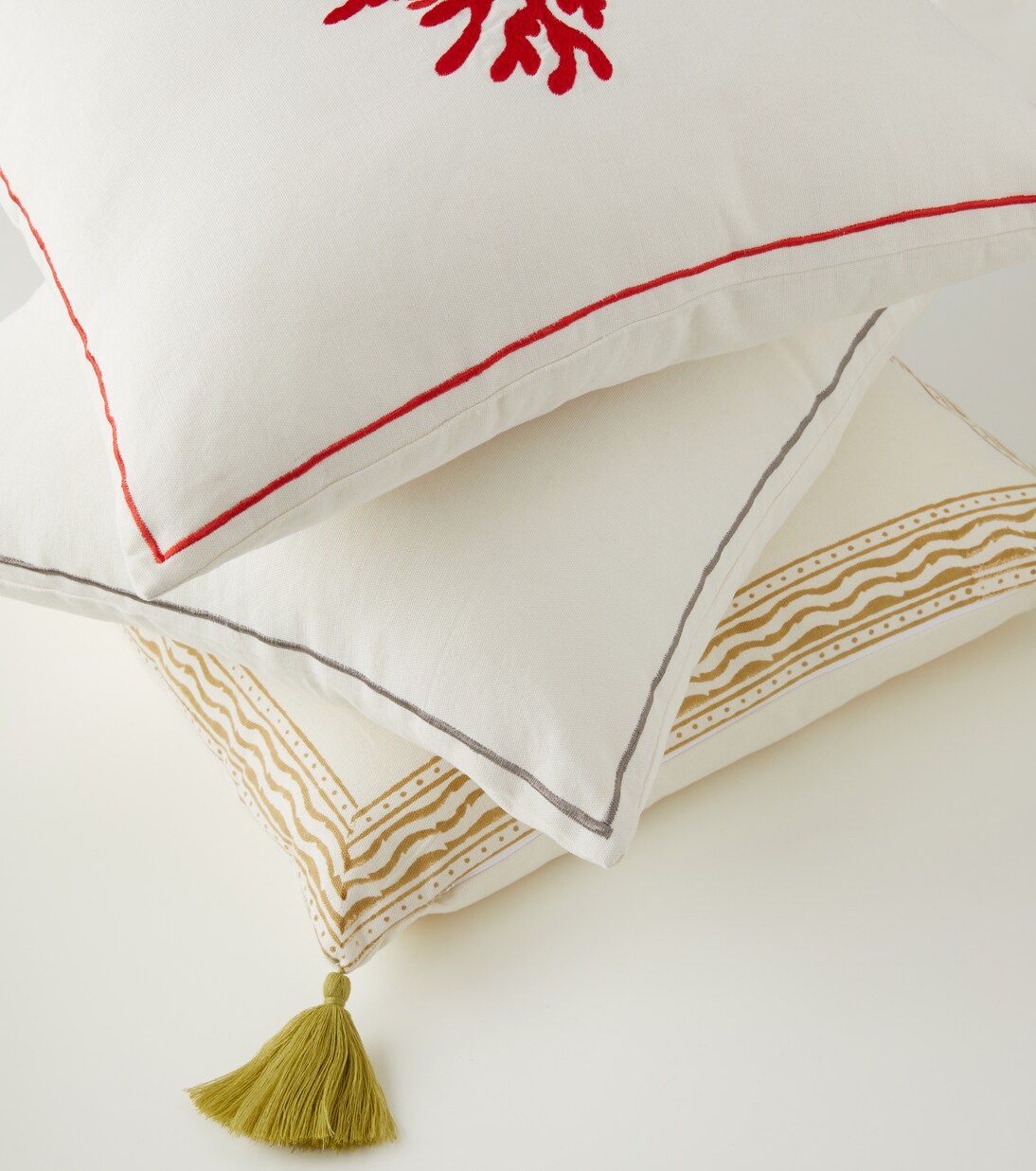 Palms printed cotton cushion | Les-Ottomans