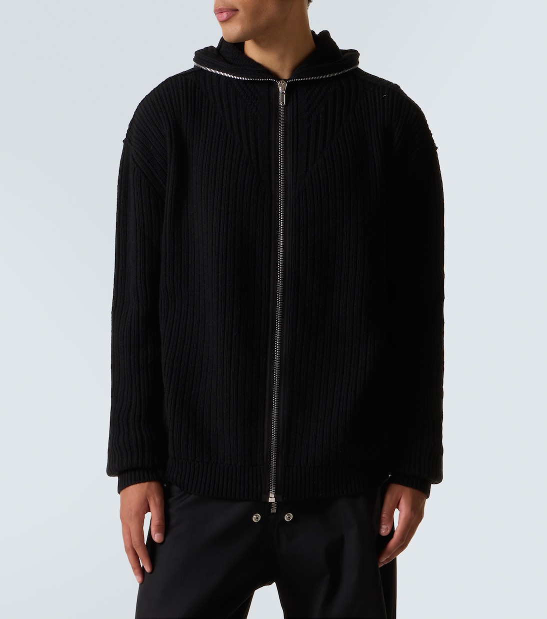 Ribbed-knit virgin wool zip-up sweater | Rick Owens