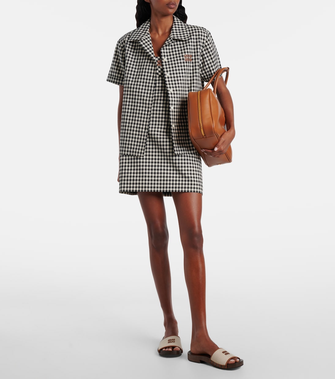 Camisa de algodón con logo | Miu Miu