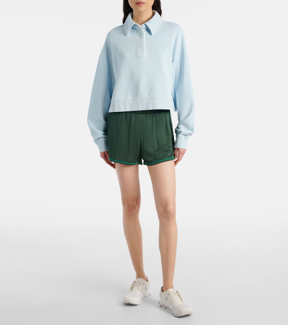 Cotton terry polo sweater | Tory Burch