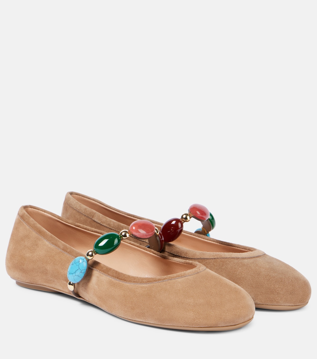 Ballerines Shanti en daim à ornements | Gianvito Rossi