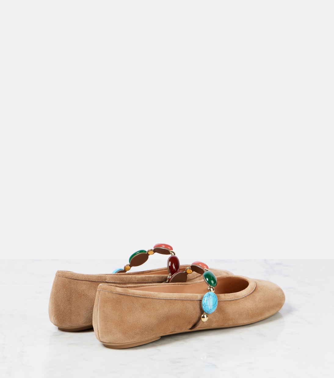 Ballerines Shanti en daim à ornements | Gianvito Rossi