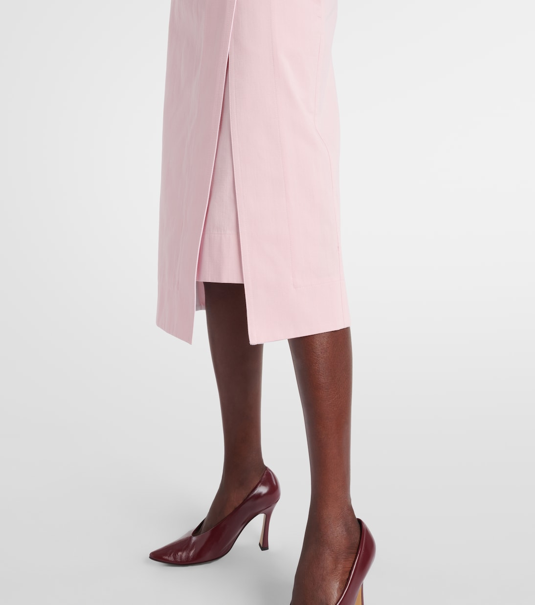 Falda midi de sarga de algodón | Bottega Veneta