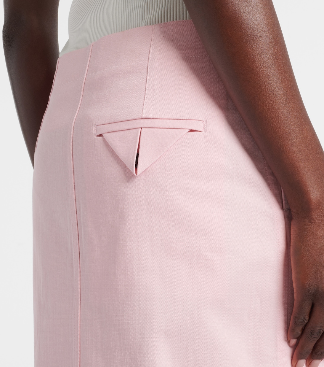 Falda midi de sarga de algodón | Bottega Veneta