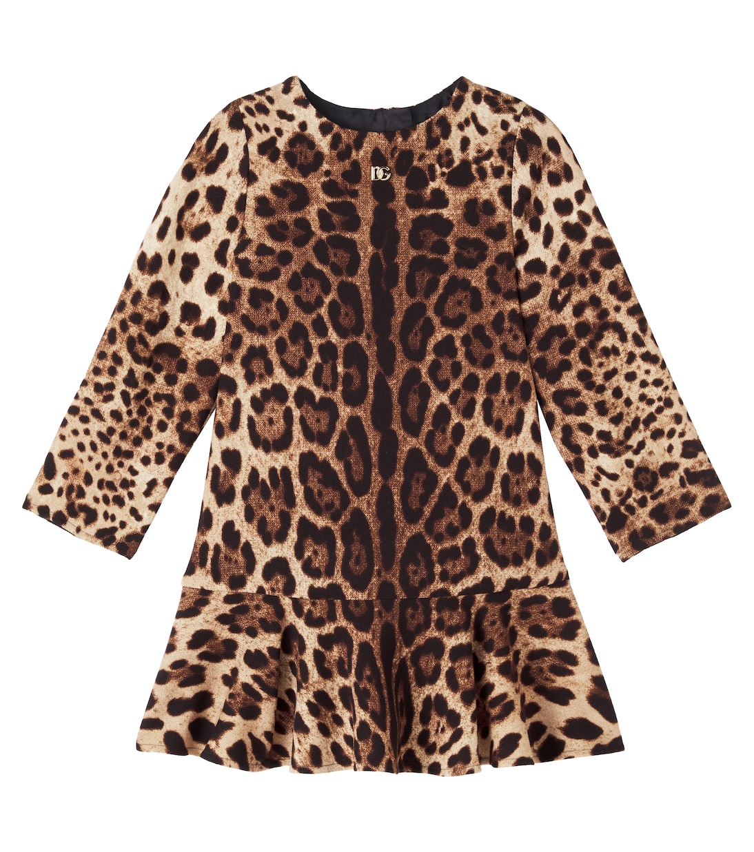 Leopard-print crêpe dress | Dolce&Gabbana Kids