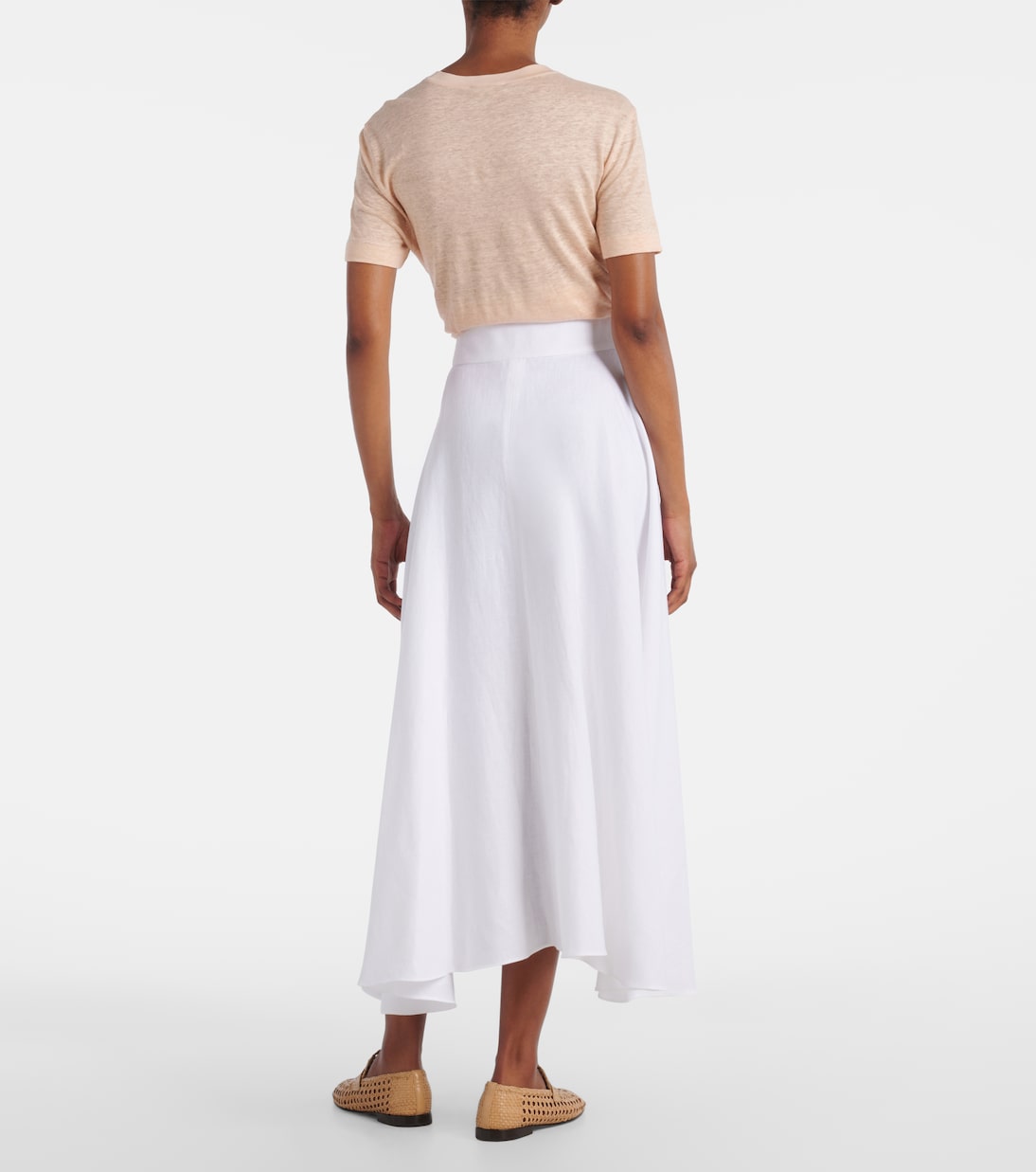 Petra pleated linen maxi skirt | Loro Piana
