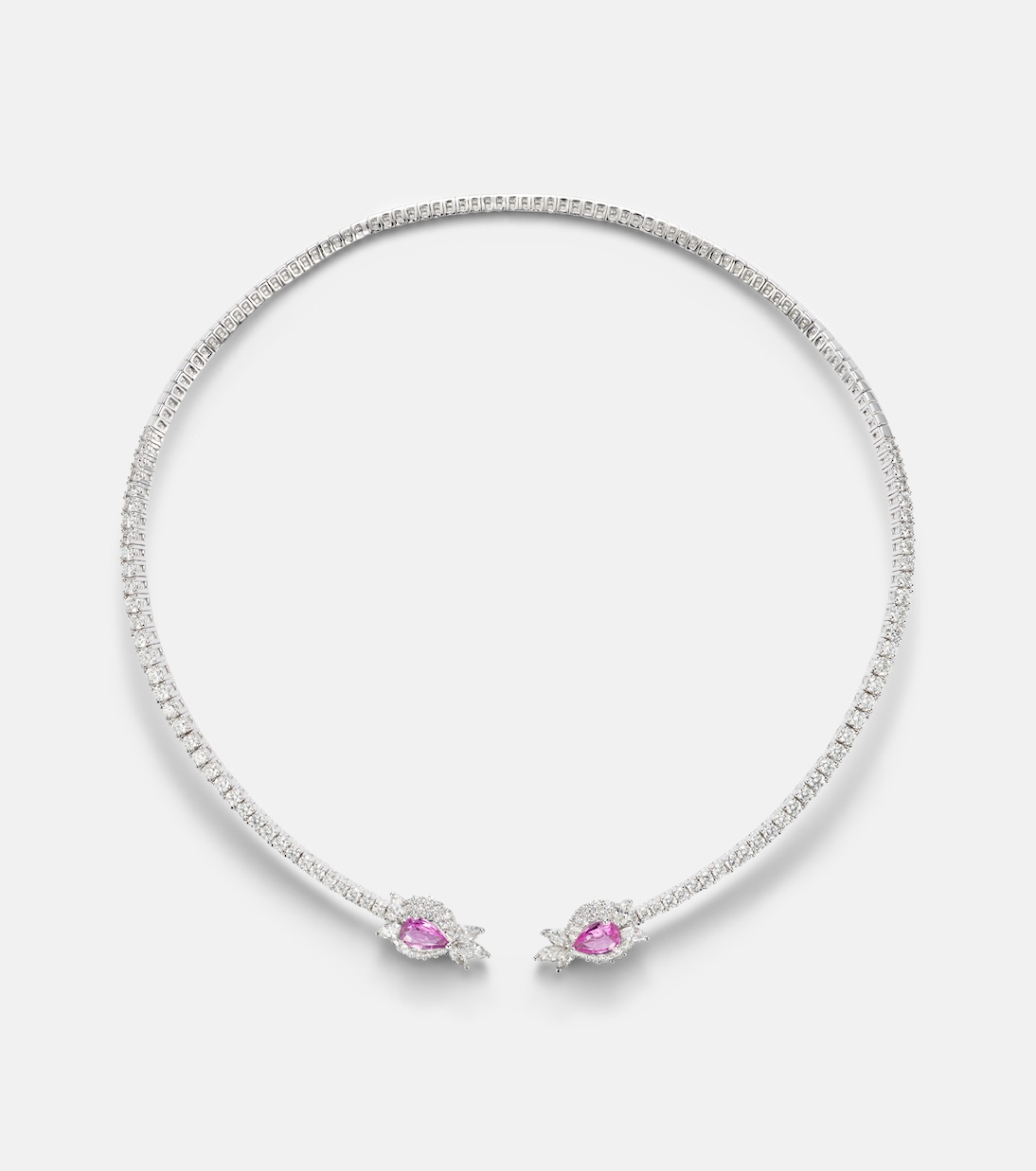 Choker Reign Supreme in oro bianco 18kt con zaffiri e diamanti | Yeprem