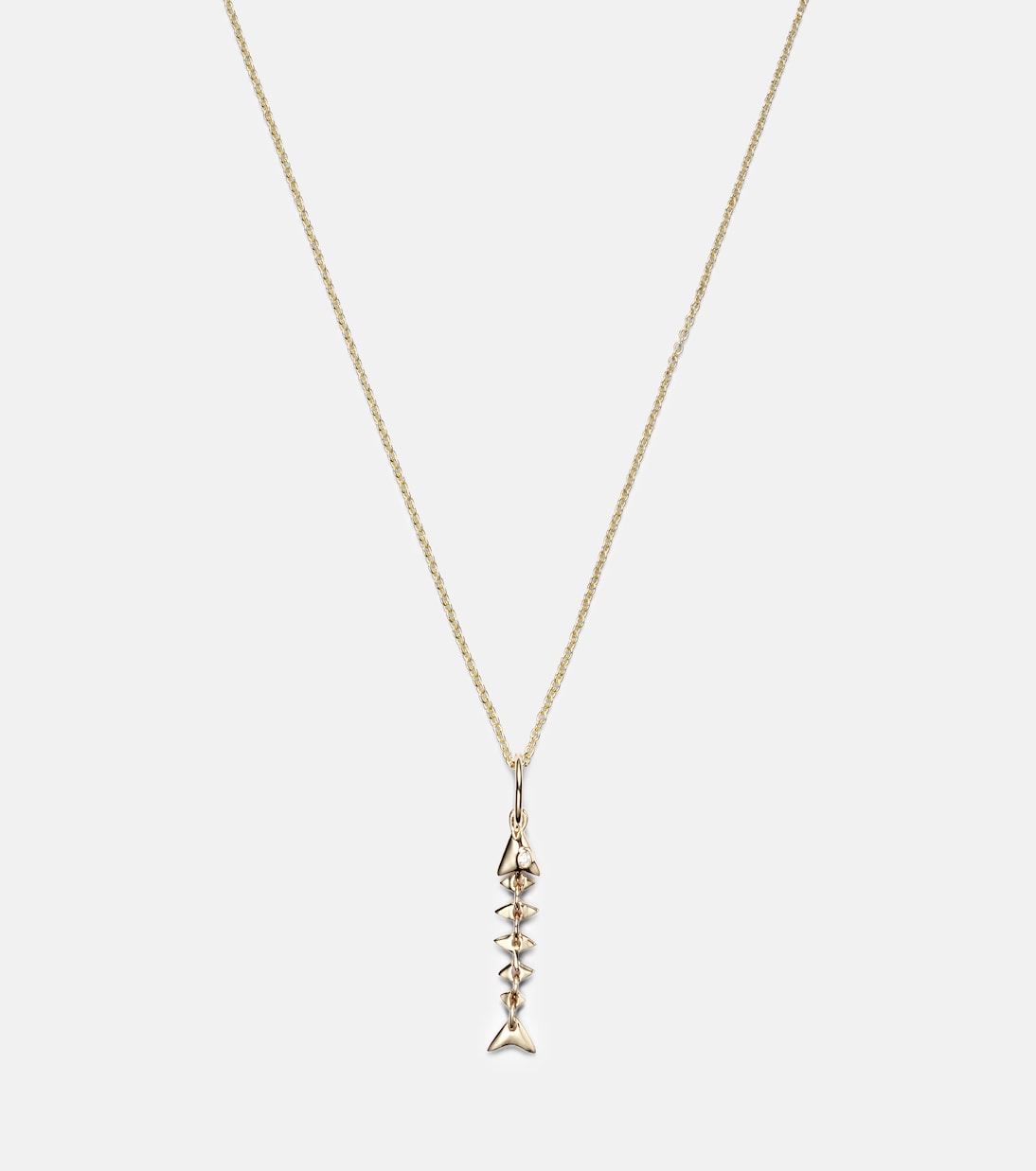 Pendentif Fishbone en or 14 ct et diamants | Sydney Evan