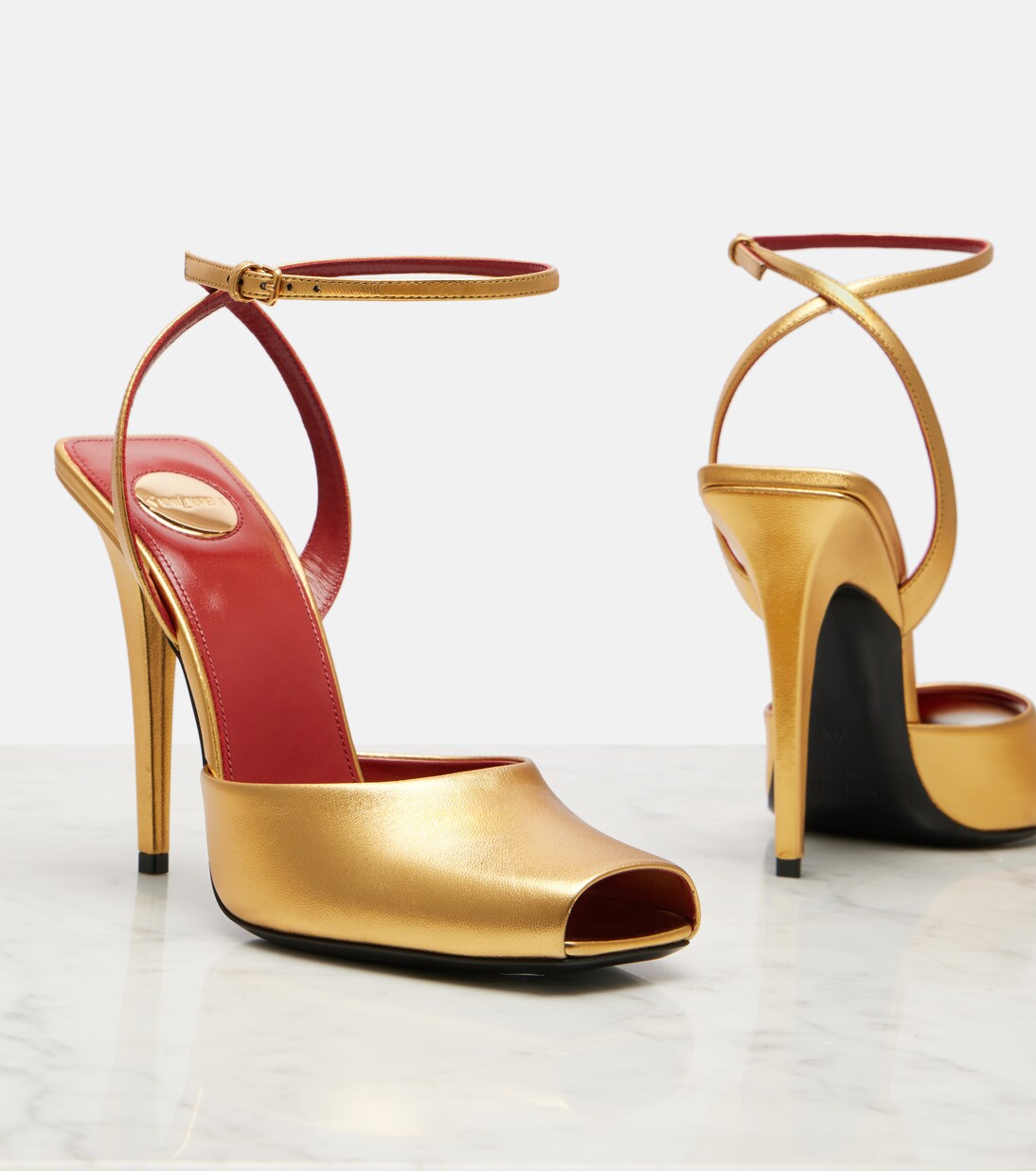 Sandali La Scandale 110 in pelle metallizzata | Saint Laurent