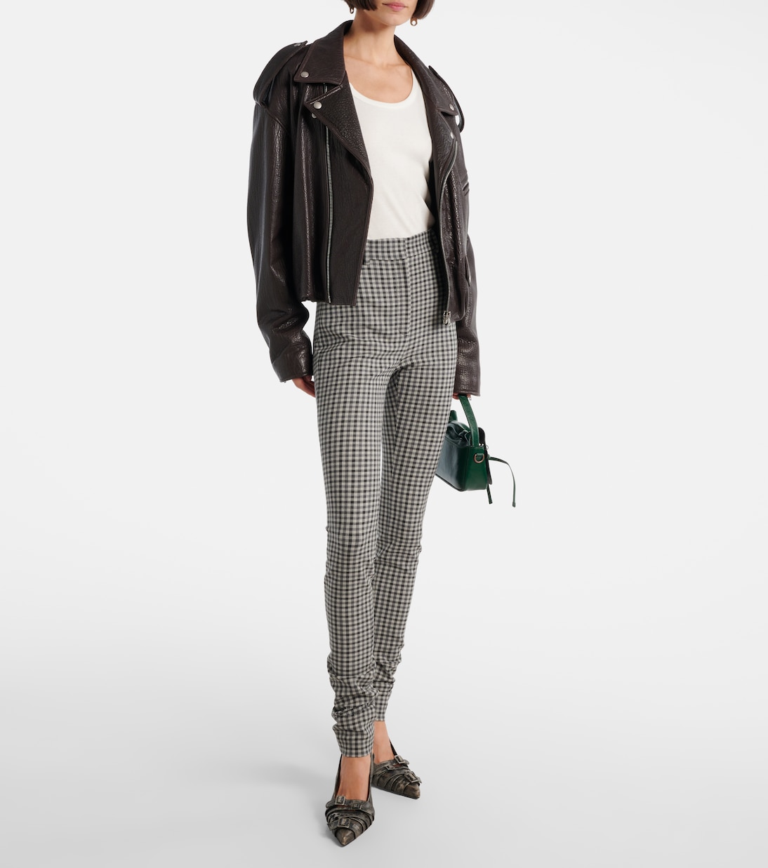Checked wool-blend slim pants | Acne Studios
