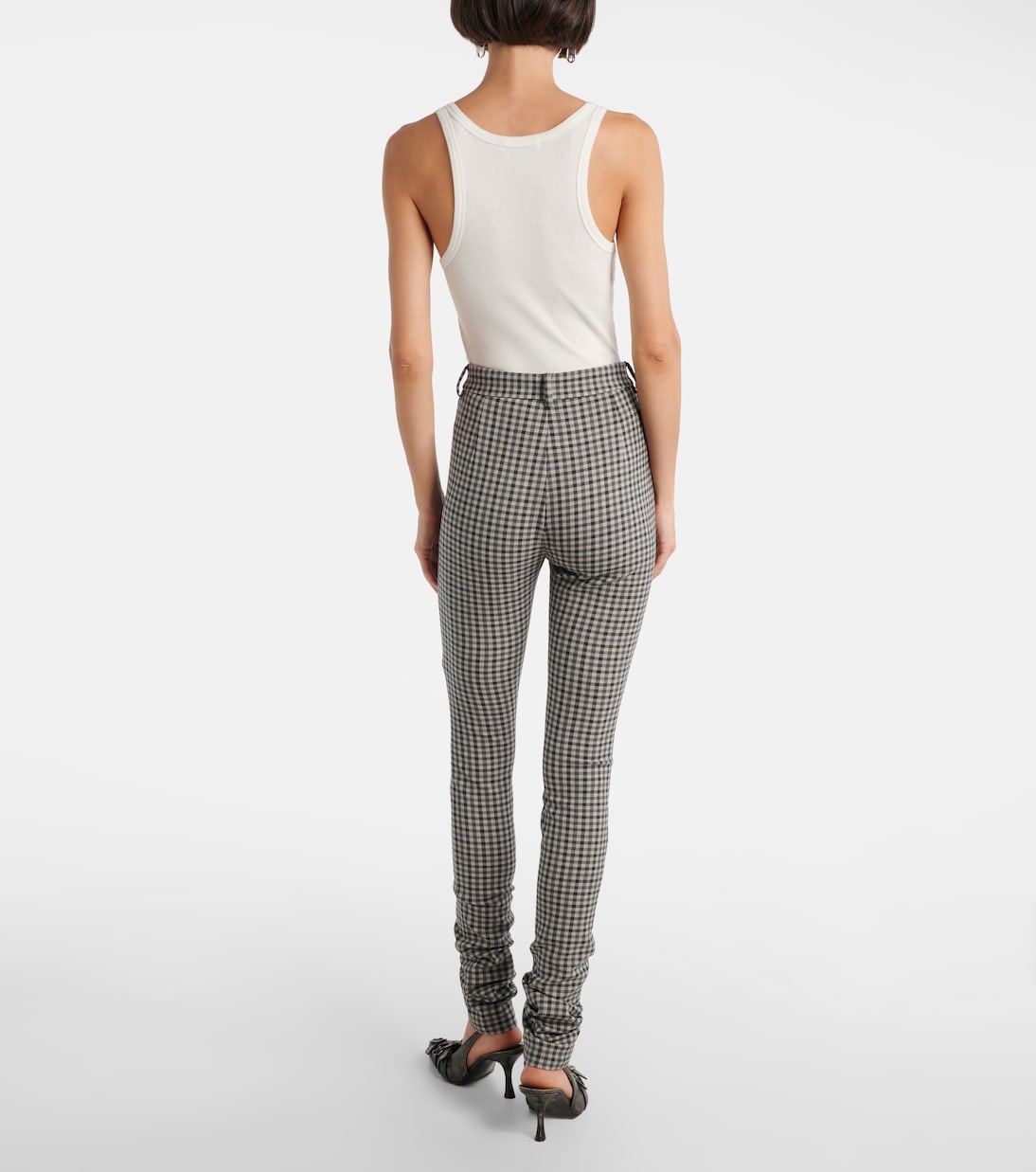 Checked wool-blend slim pants | Acne Studios