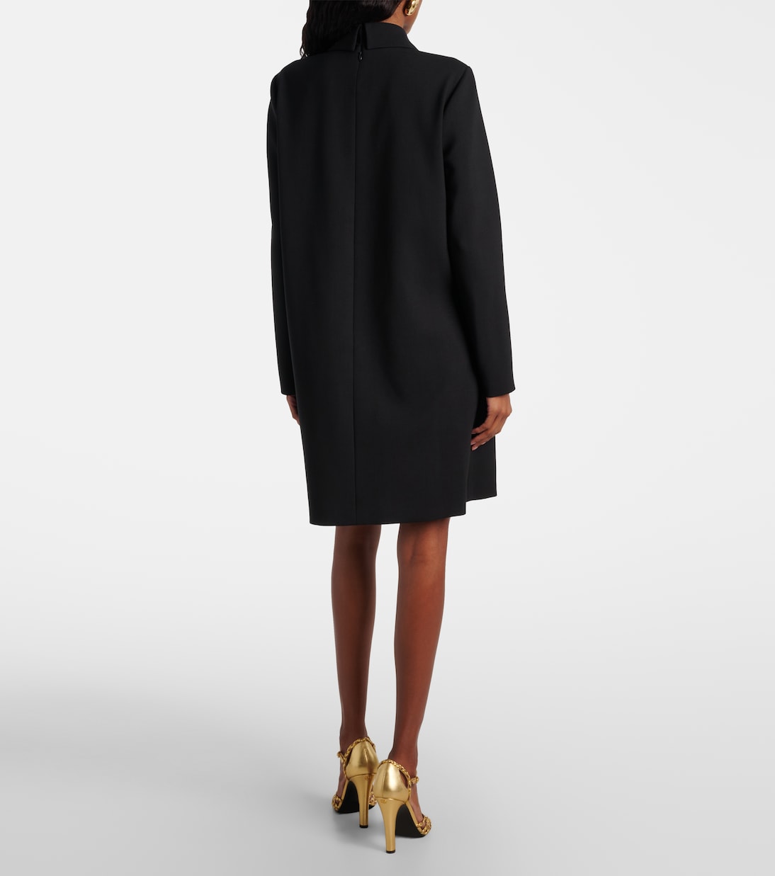 Embellished wool-blend shift dress | Carolina Herrera
