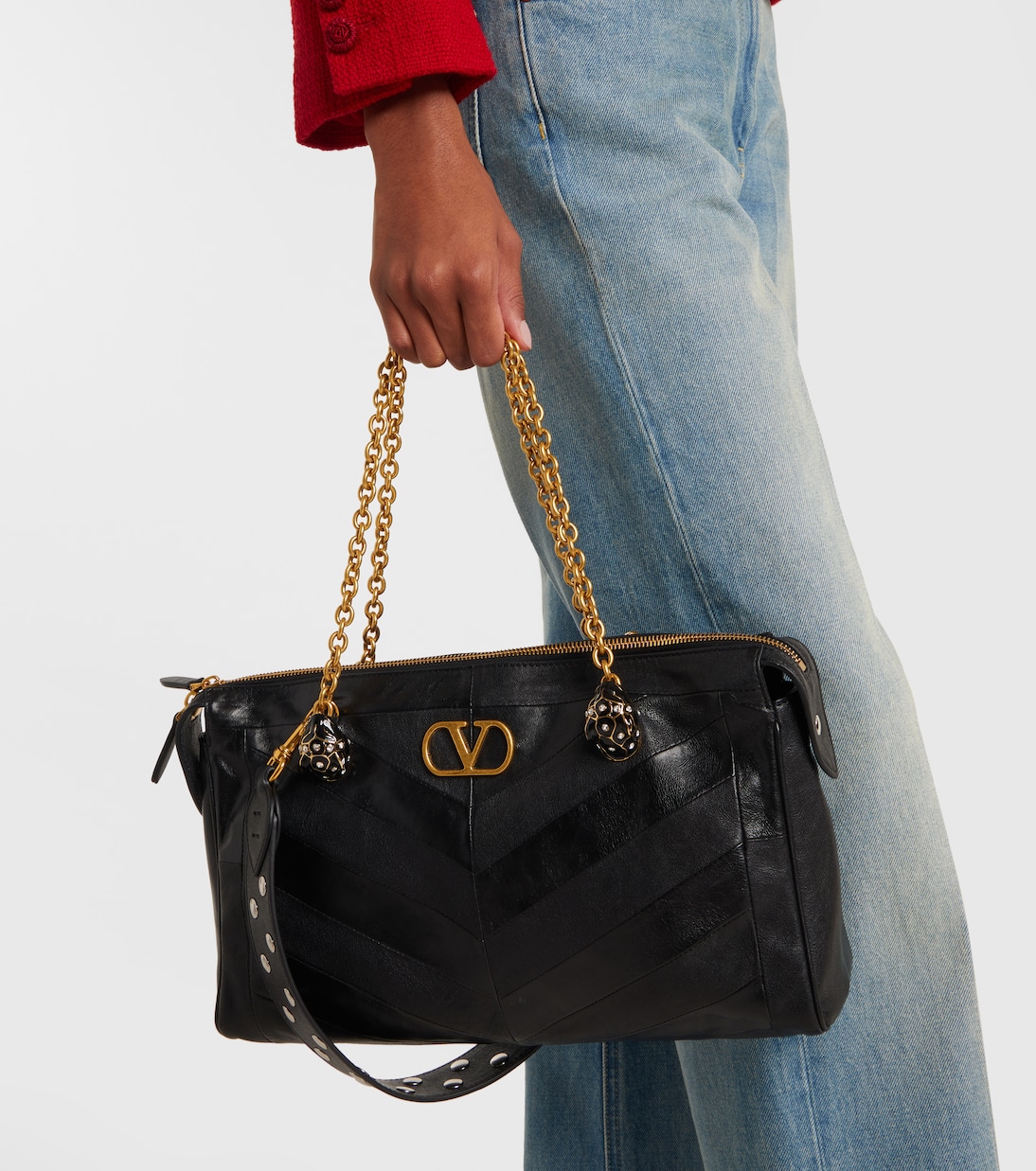 Tote Bag Growl Medium aus Leder | Valentino Garavani
